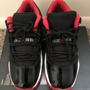 Jordan 11 XI Retro Low Black & Red - Size 4 Youth